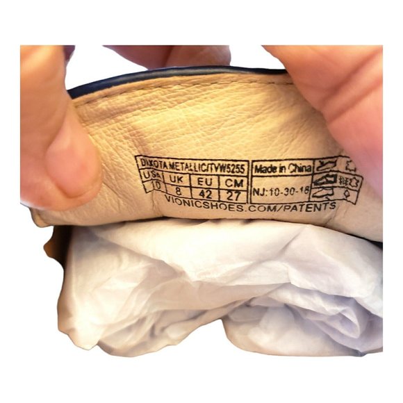 VIONIC Purple Metallic Leather Sneakers Slip On Dakota Mules Size 10 US runs WD - Picture 11 of 11